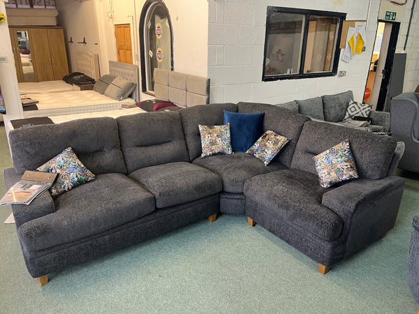 Trieste Large Corner Sofa in Charcoal This sofa is on the shop floor ready for delivery