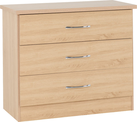 Nevada 3 Drawer Chest  in Sonoma Oak Effect