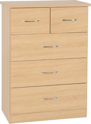 Nevada 3+2 Drawer Chest in Sonoma Oak Effect Veneer